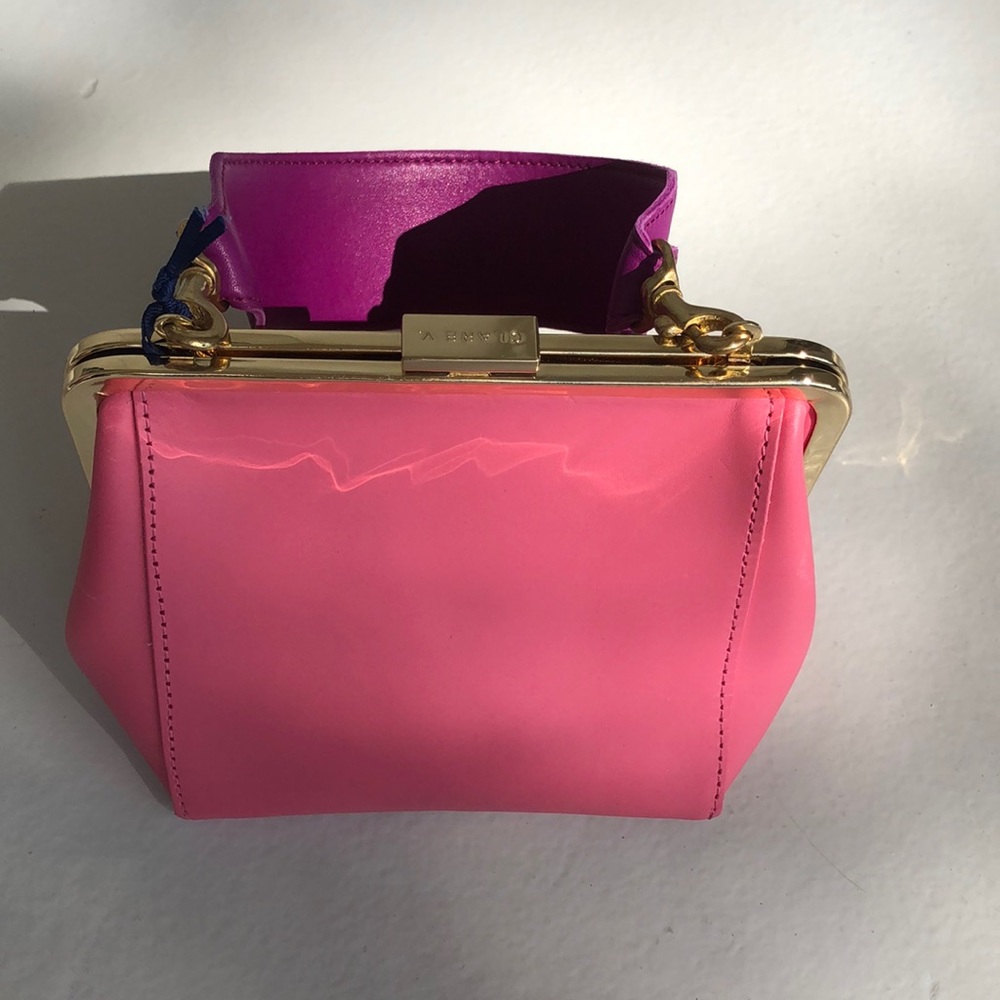 Clare V. Pink and Purple Leather Clutch